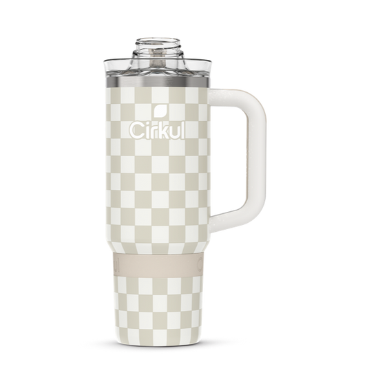 Limited Edition: 30oz. Taupe Tartan Travel StrawSip™ Tumbler - OJ42